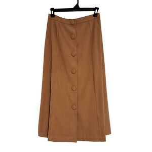 VINTAGE - BFA Classics Tan Button Down Skirt - Size 6 Petite